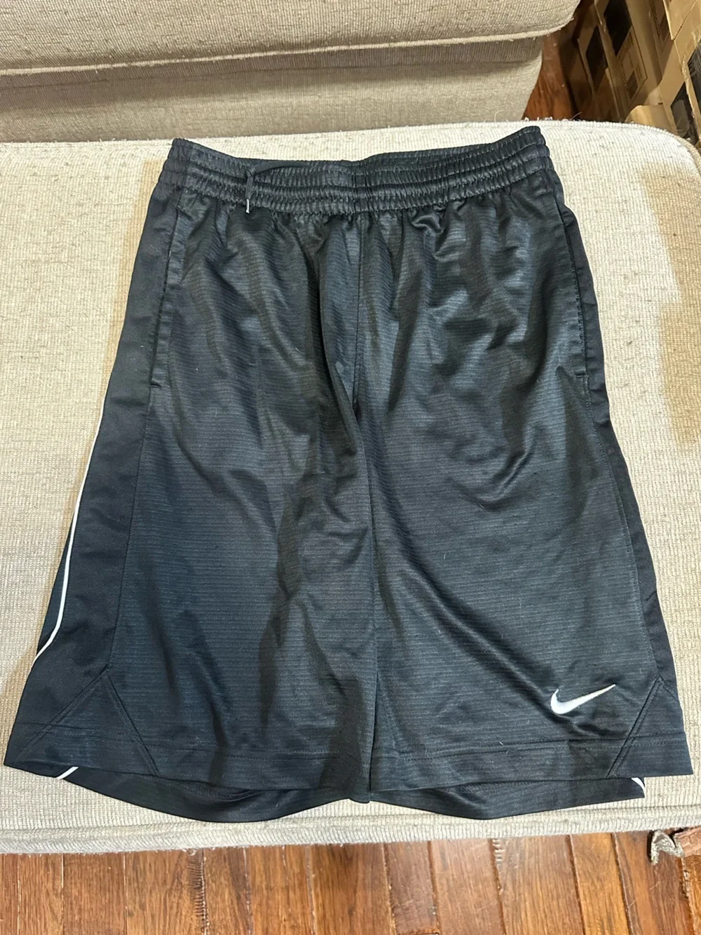 Nike Black Men's small Athletic Shorts with White Swoosh
